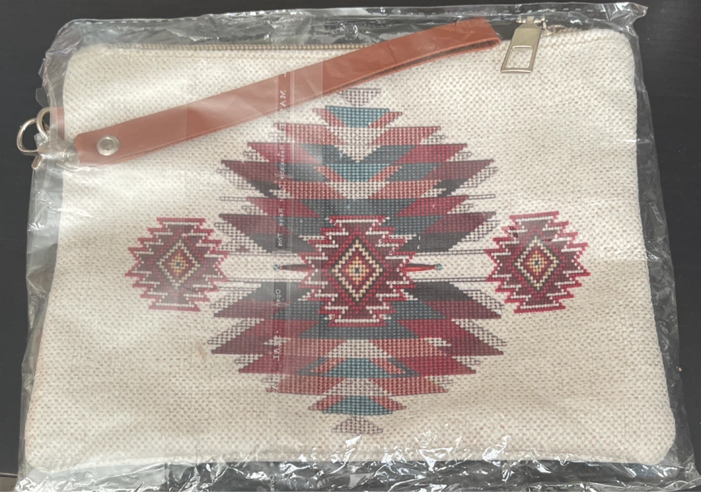 Textured Pouch with Southwestern Pattern - photo 2