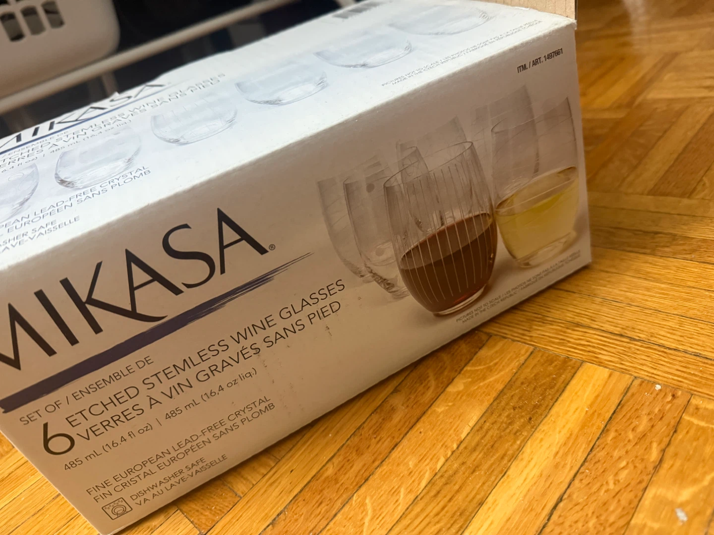 Mikasa Set of 6 Etched Stemless Wine Glasses , Brand new - photo 2