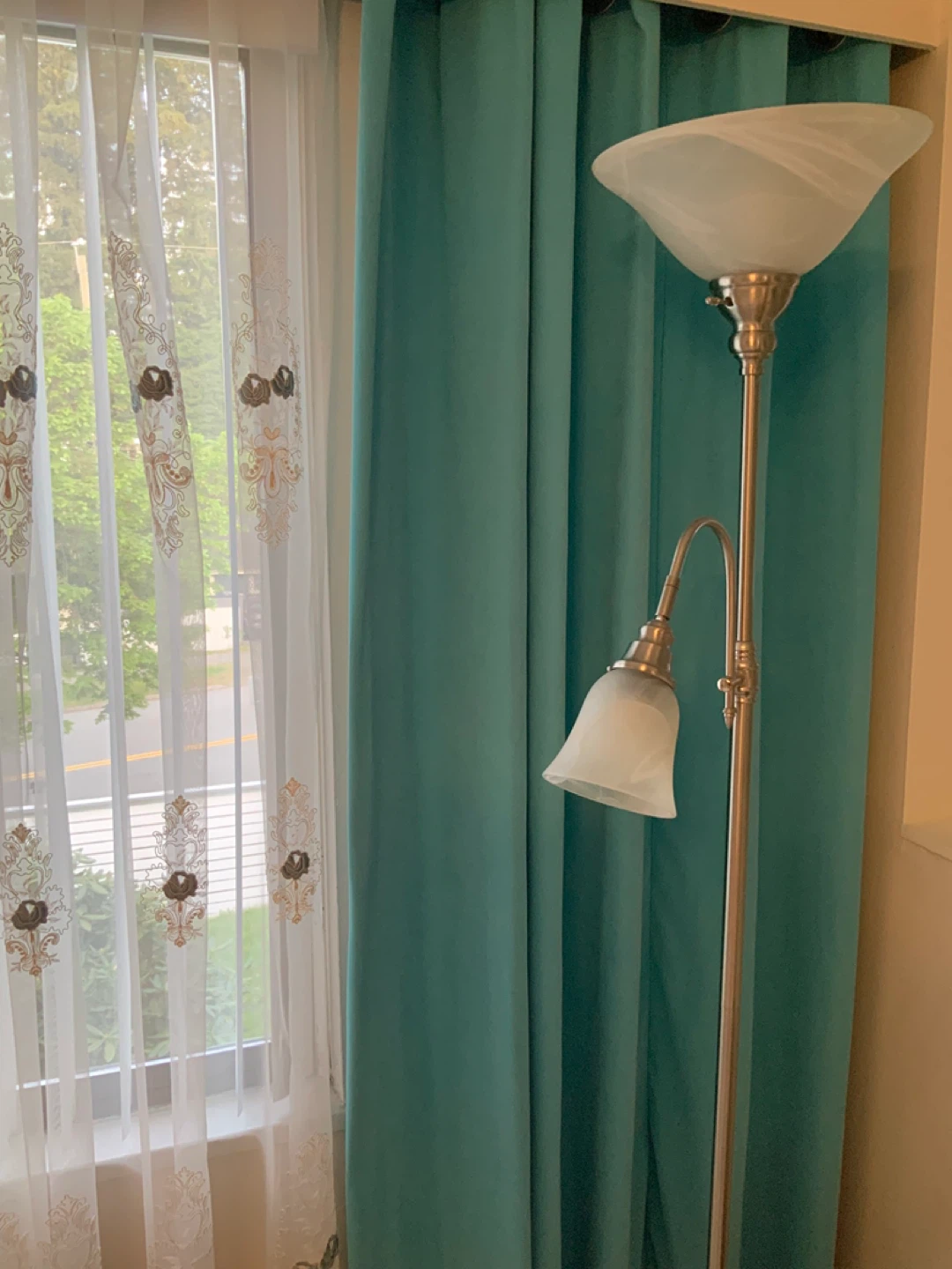 Two Torchiere Floor Lamps with Reading Lights - photo 3