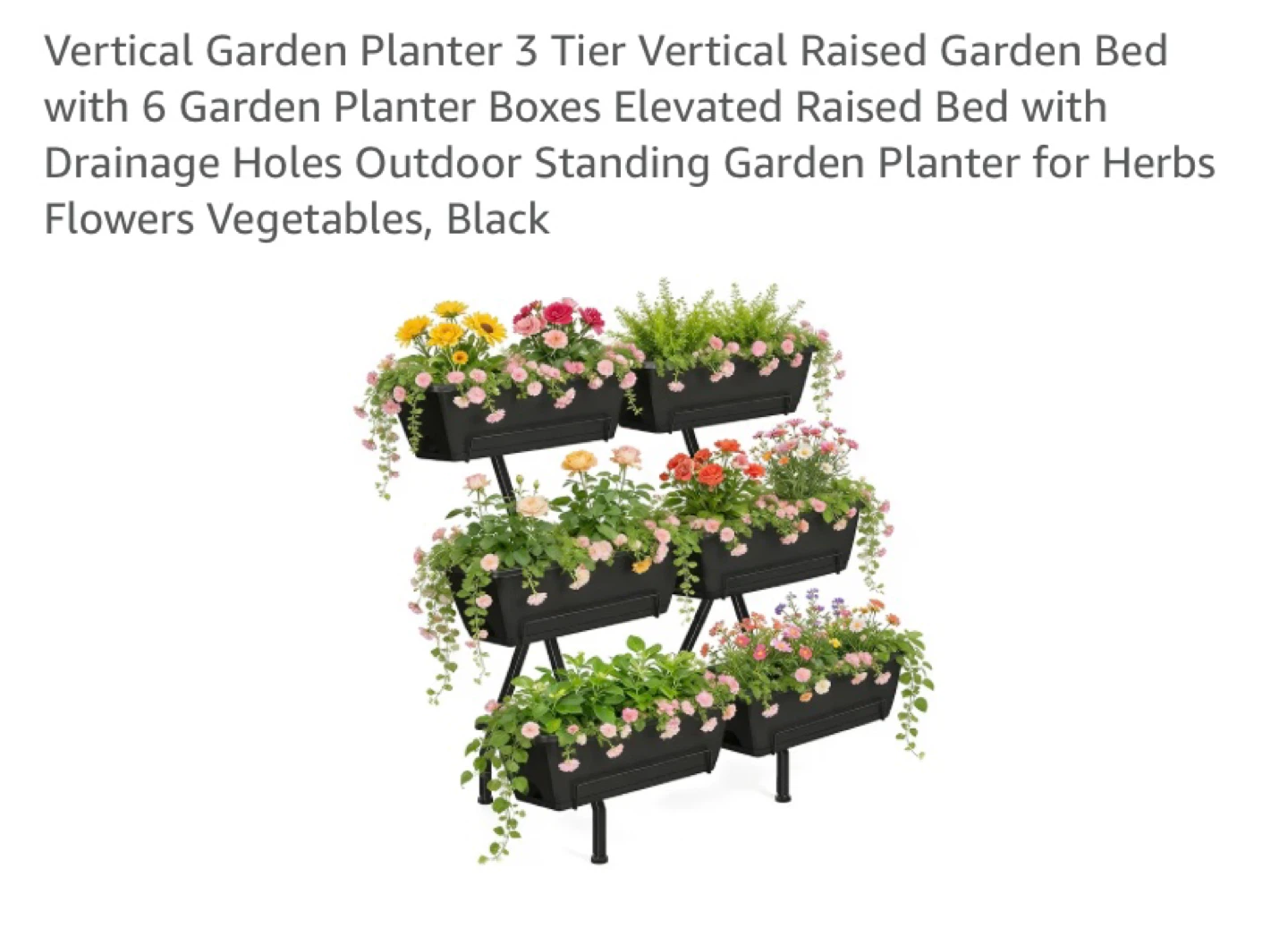 Planter 3 Tier Vertical Raised Garden Bed with 6 Planter Boxes