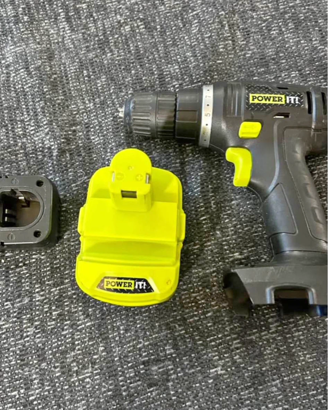 POWER IT! Cordless Drill with Battery Adapter