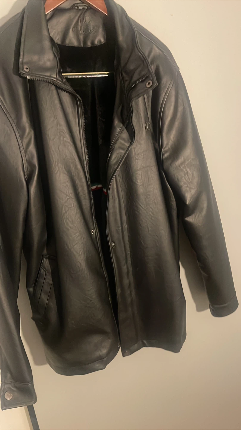 RC Collection Black Faux Leather Jacket XL