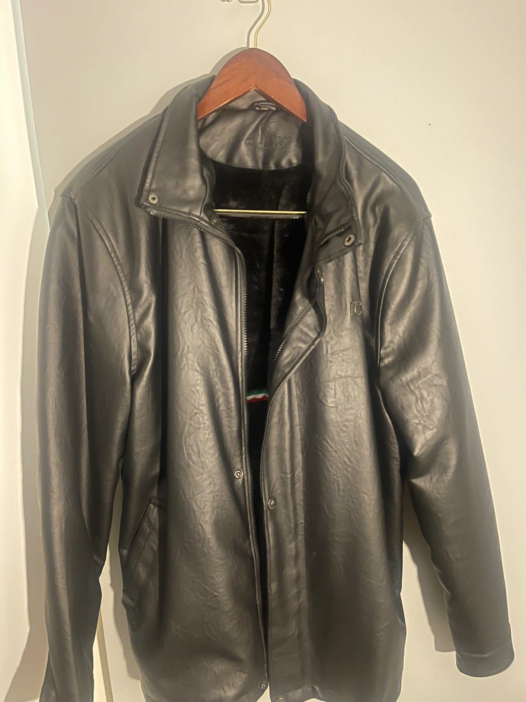 RC Collection Black Faux Leather Jacket XL - photo 2