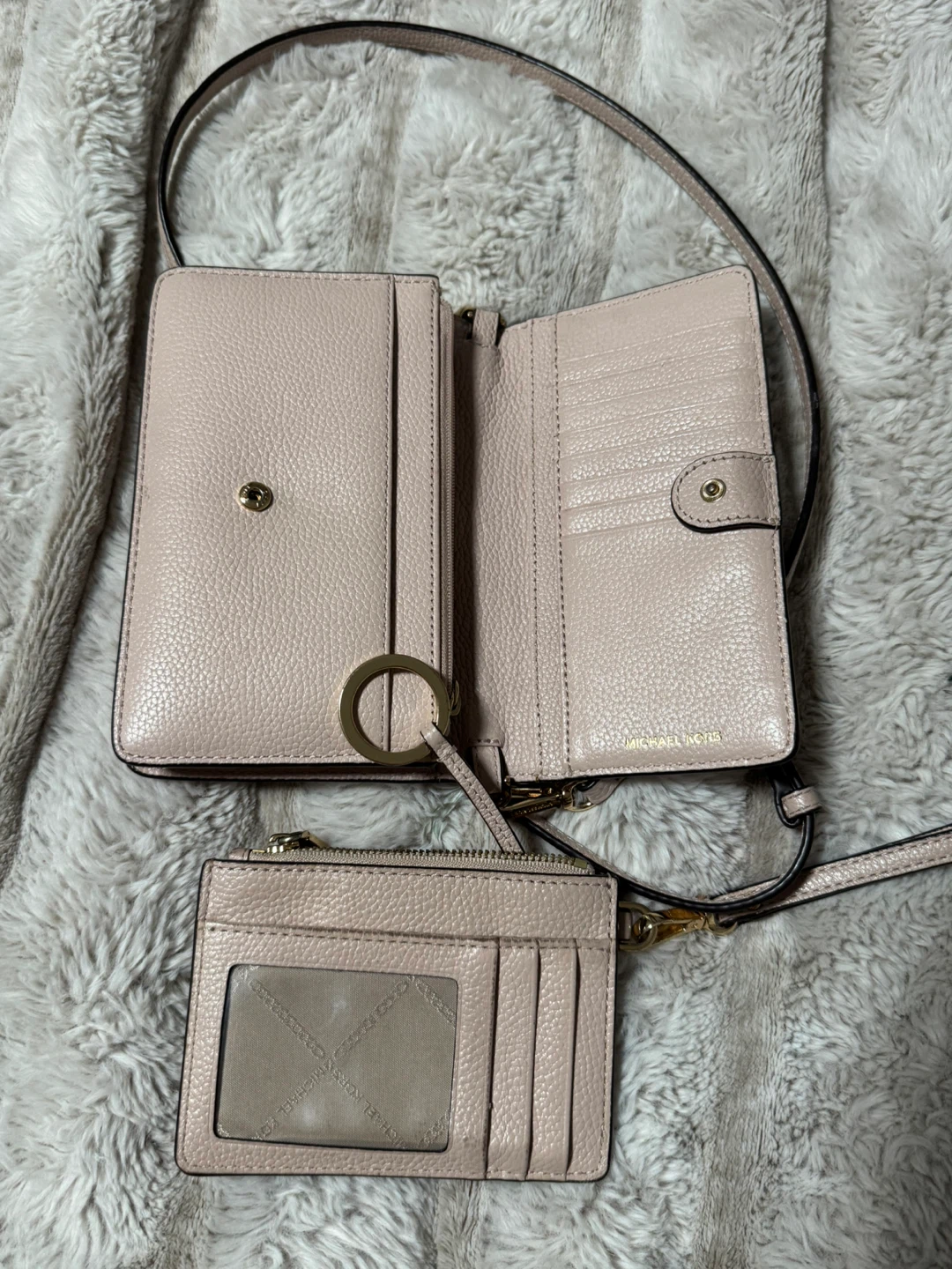 Michael Kors Pink Leather Wallet and Card Holder Set - photo 2