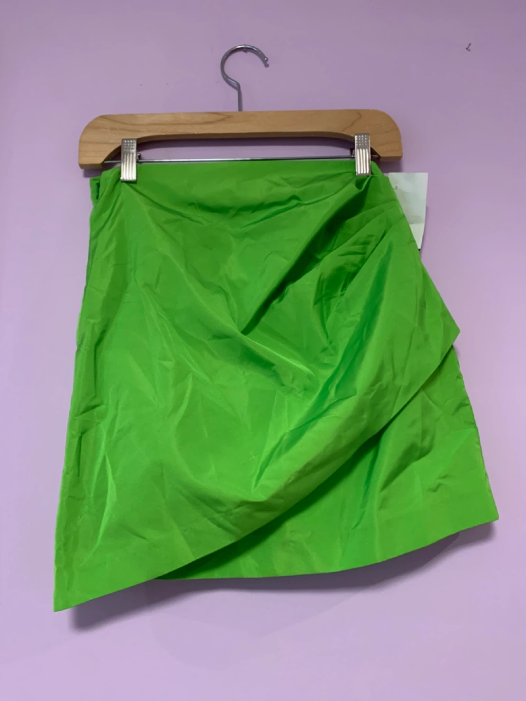 ZARA Green Draped Mini Skirt