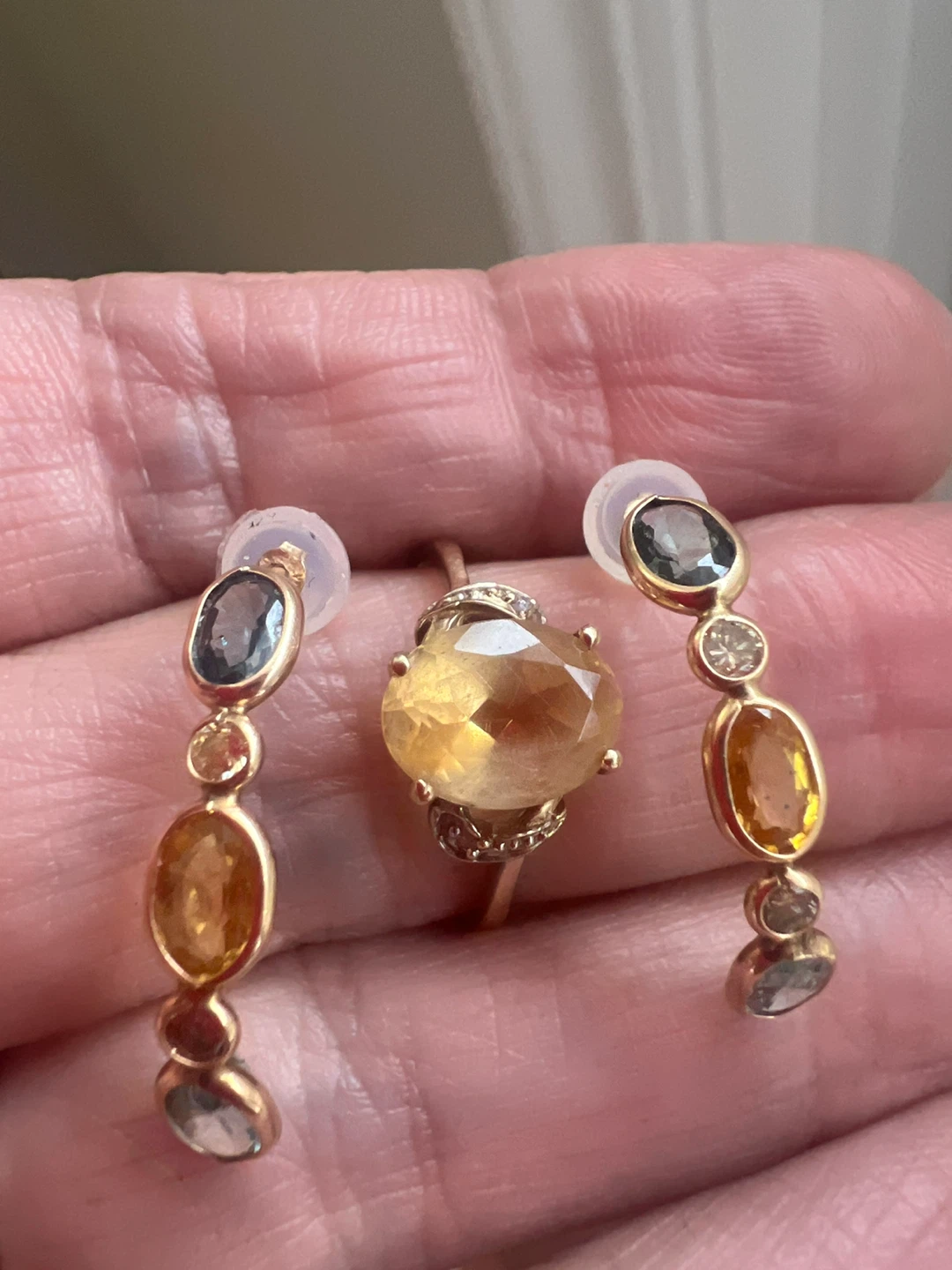 14k Citrine and Multi-Gemstone Ring and Earrings Set - photo 2