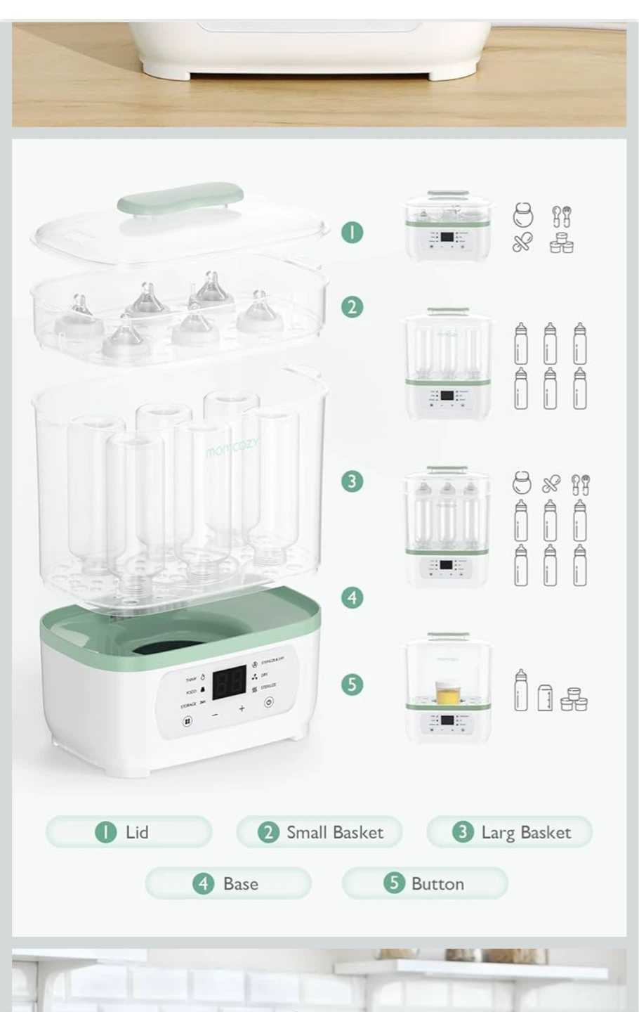 Momcozy Bottle Sterilizer and Dryer BS02 - photo 2