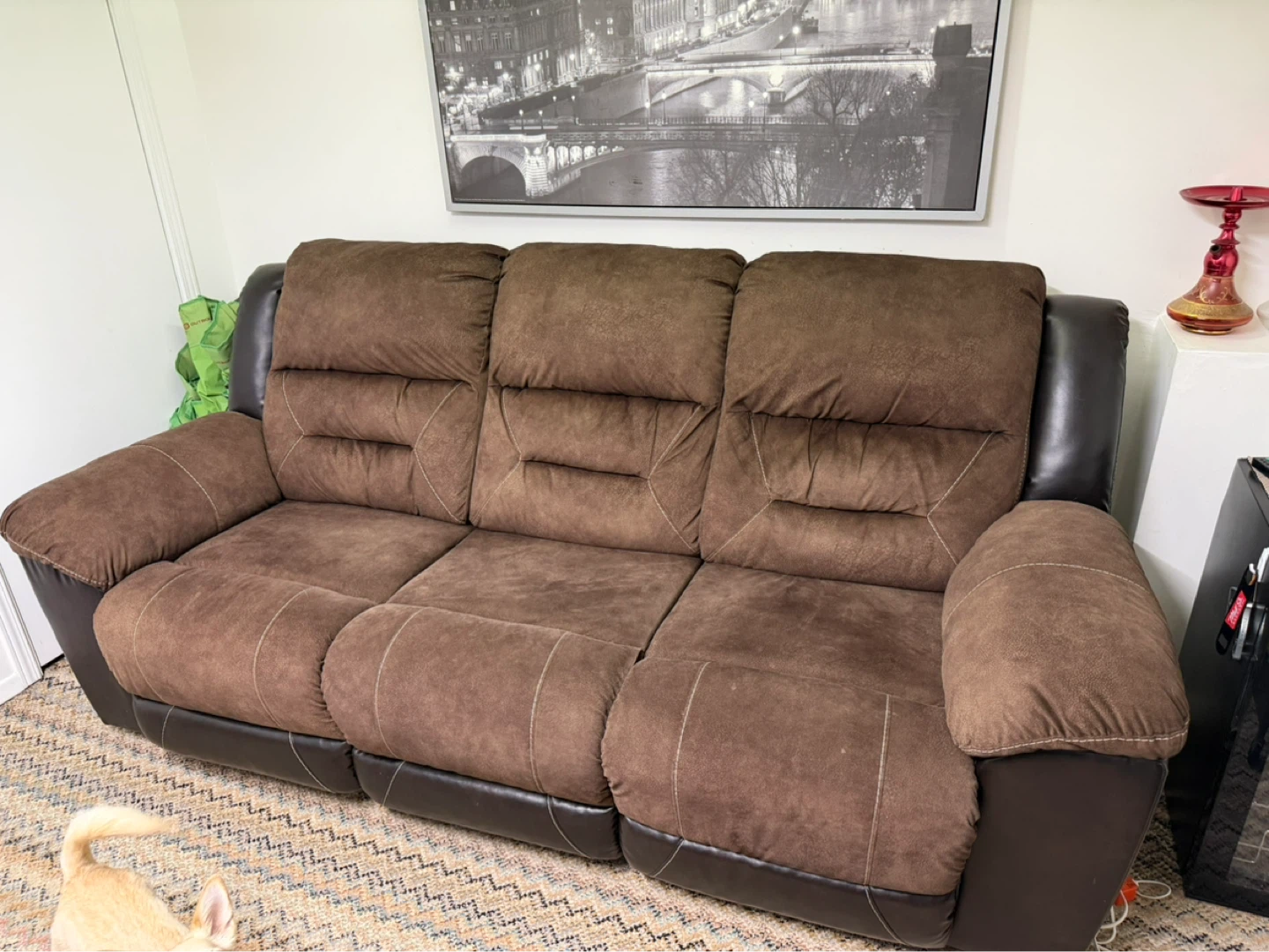 Brown Reclining Sofa - From THE BRICK