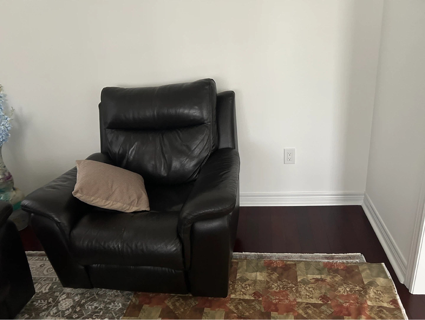 Dark Brown Leather Reclining Sofa, Loveseat, and Armchair Set - photo 2