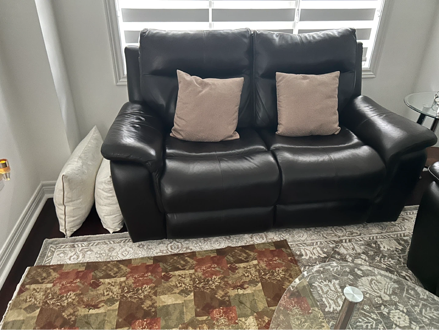 Dark Brown Leather Reclining Sofa, Loveseat, and Armchair Set - photo 3