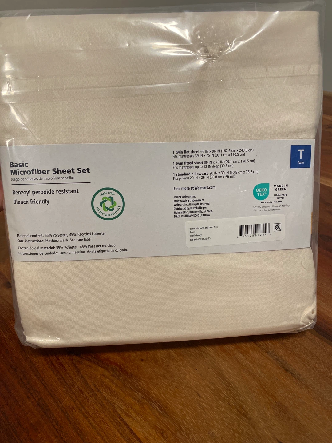 New (Unused) Mainstays Basic Twin Microfiber Sheet Set - photo 2
