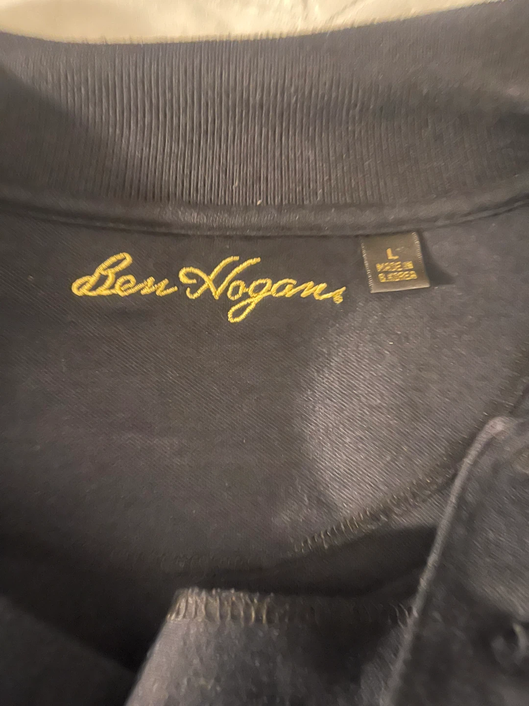Ben Hogan Long Sleeve Polo Shirt L Black Cotton Silk Blend Golf - photo 4
