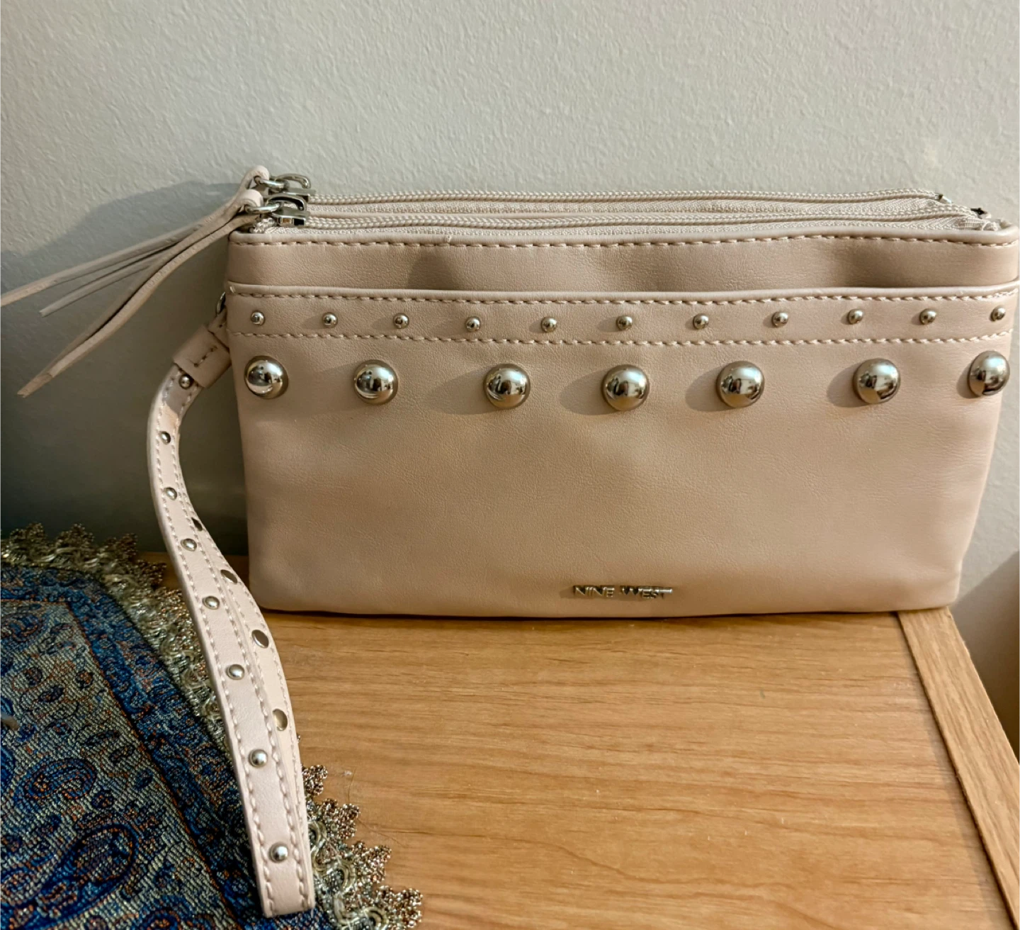 Nine West Wristlet Clutch with Studs