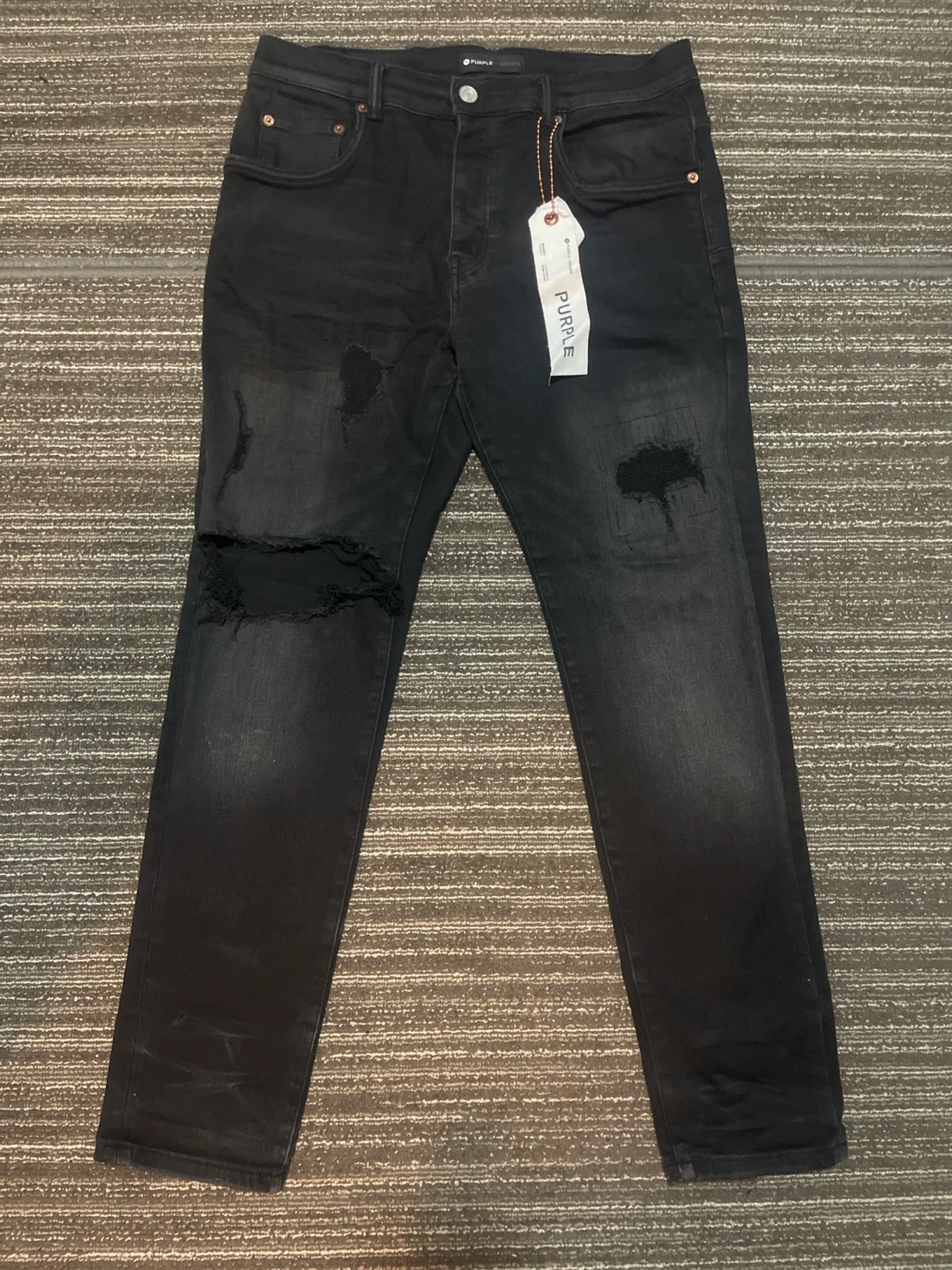 Purple Brand Black Distressed Jeans
