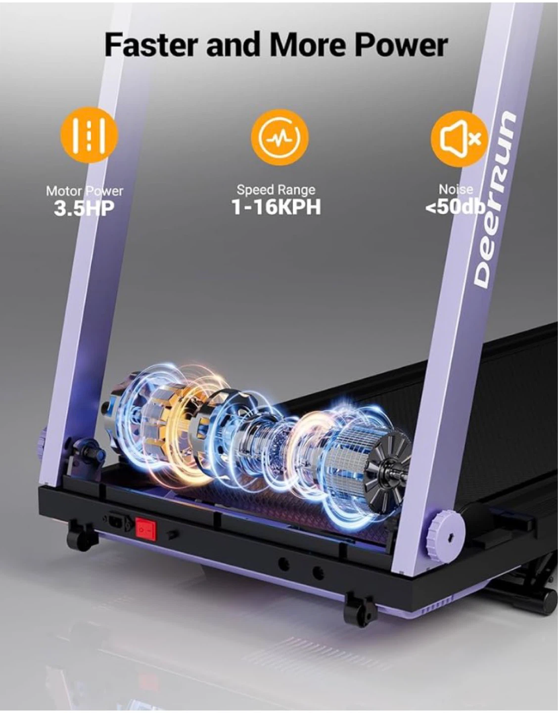 DeerRun Folding Treadmill - Purple with MAT - photo 4