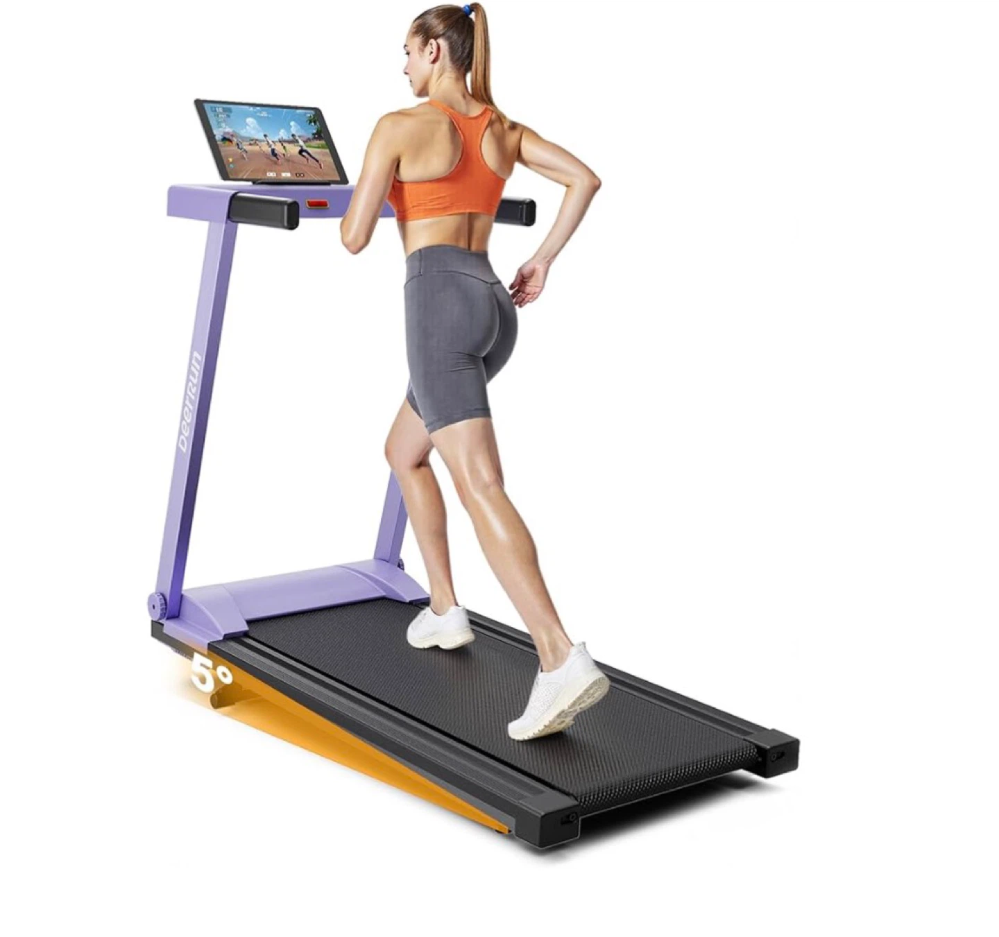 DeerRun Folding Treadmill - Purple with MAT