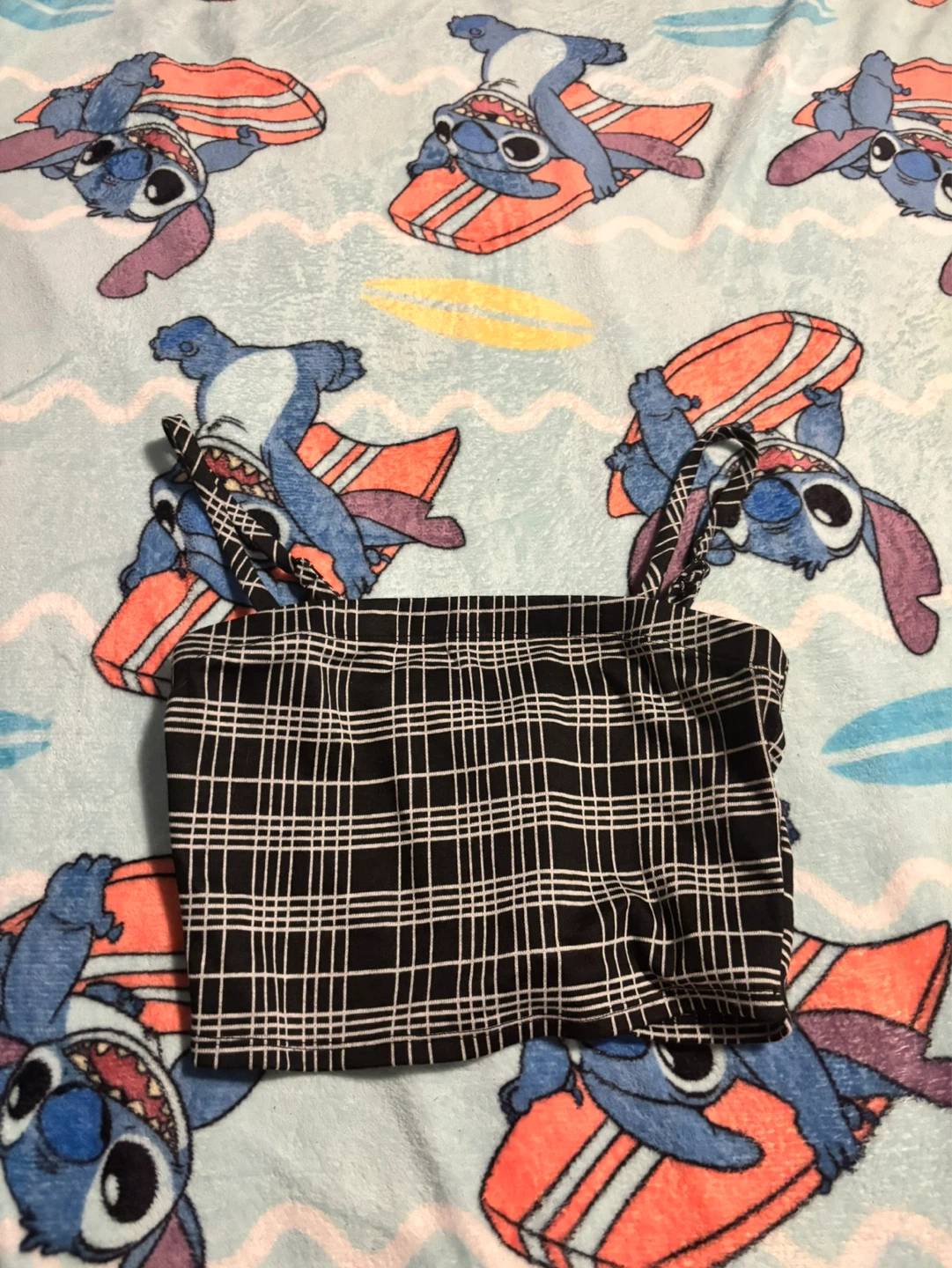 Forever 21 Black and White Plaid Crop Top