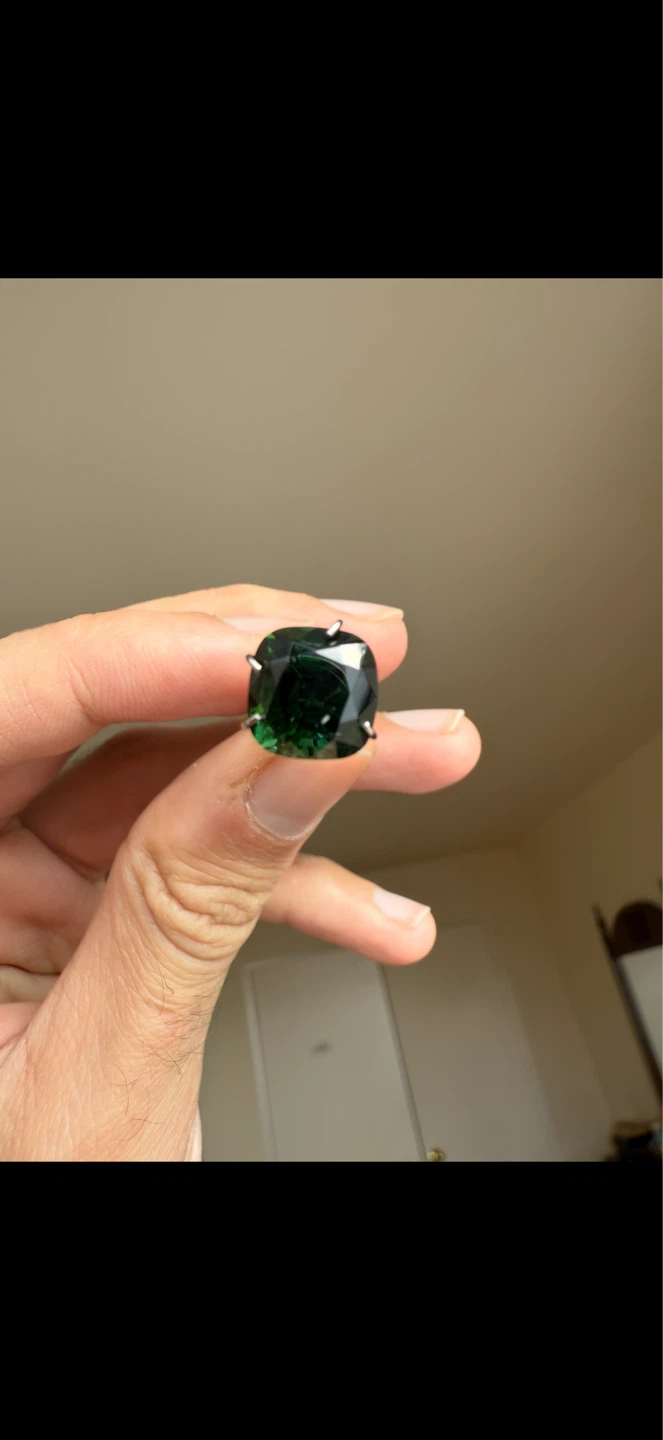 Green Tourmaline Cushion Cut Gemstone