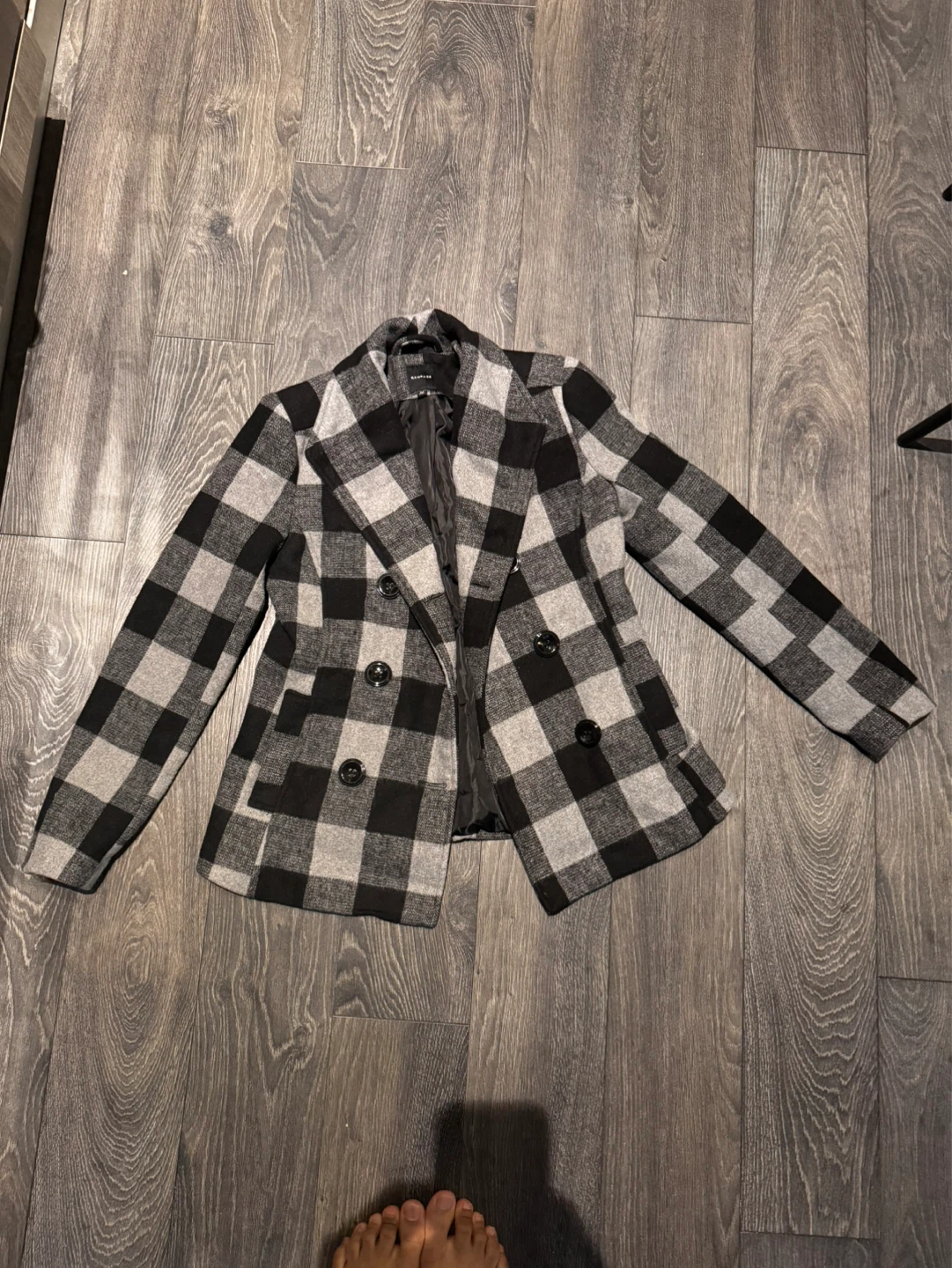 Rampage Plaid Double-Breasted Blazer - Size Medium