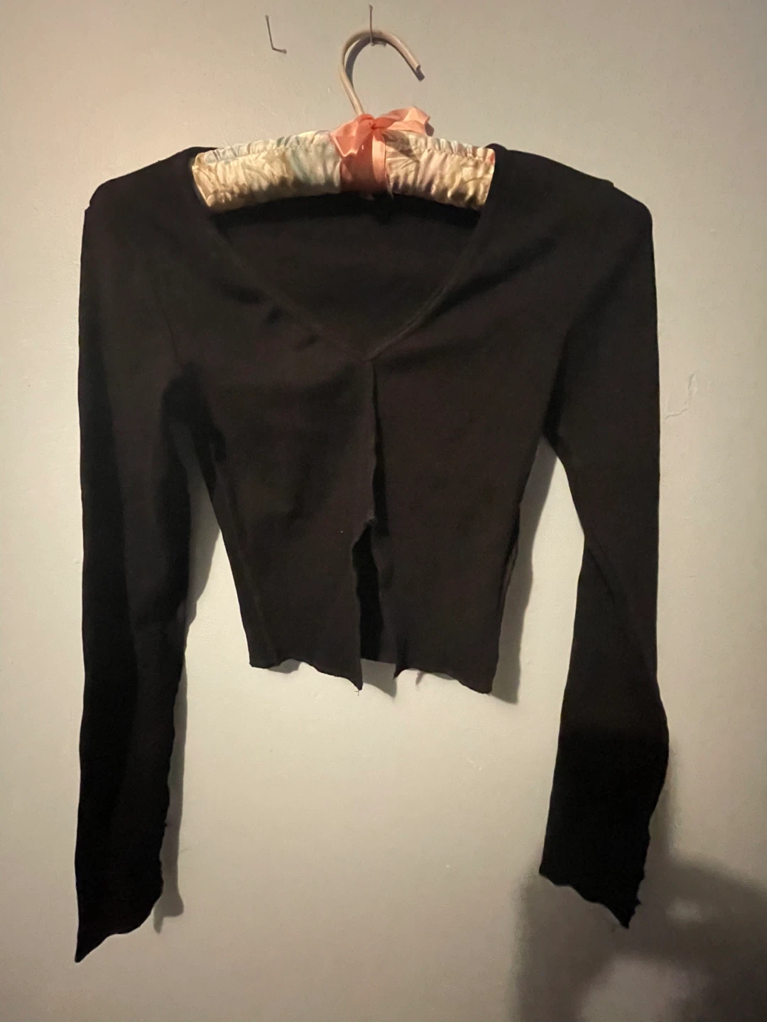 Black Long Sleeve Cropped Top m