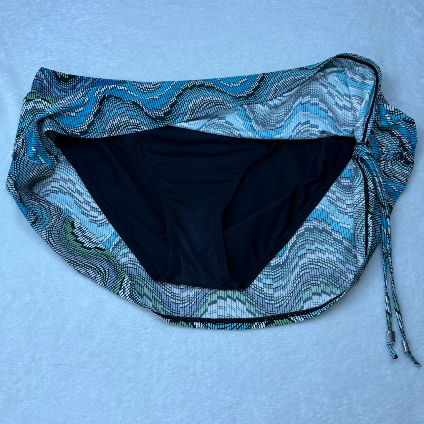 Vintage Captiva Wave Print Swim Skirt Size XL Adjustable Side - photo 4