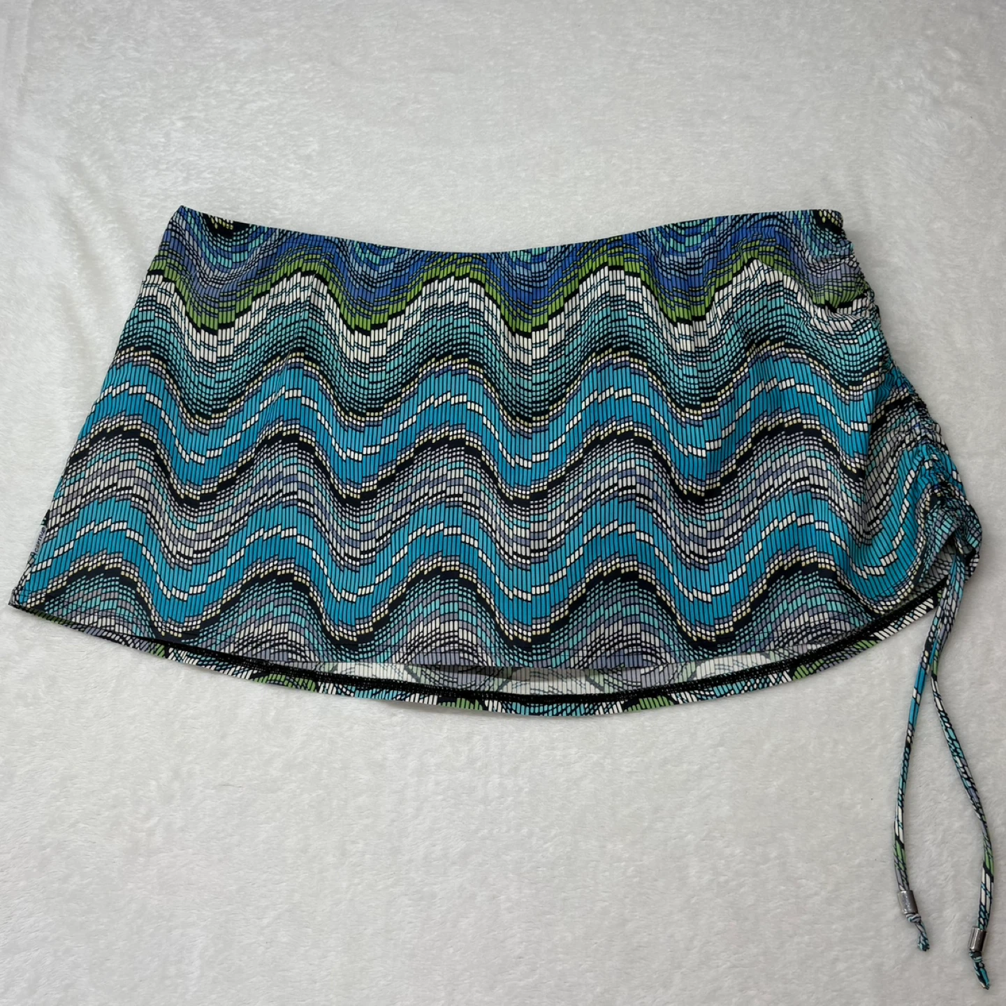 Vintage Captiva Wave Print Swim Skirt Size XL Adjustable Side - photo 3
