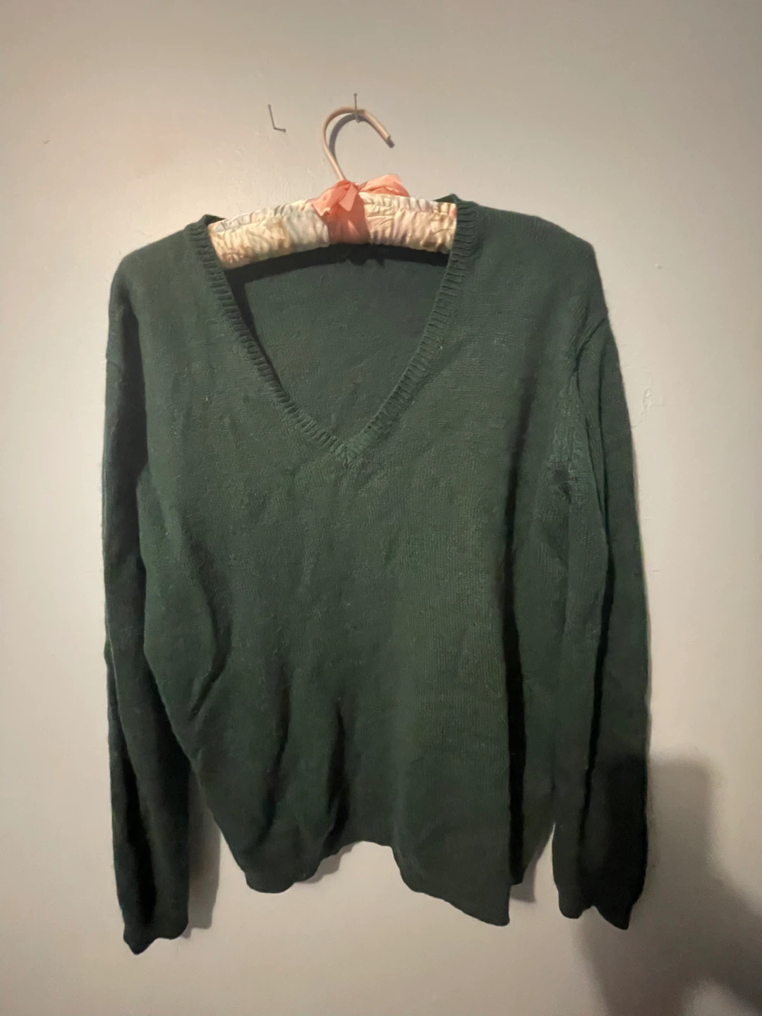 Brandy Melville Green V-Neck Sweater m