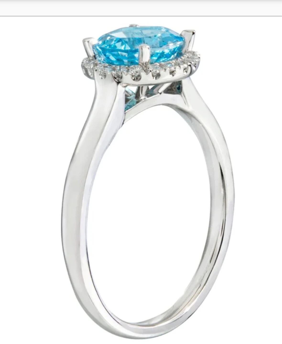 Bellman Jewelers 14K White Gold Blue Topaz and Diamond Ring - photo 2