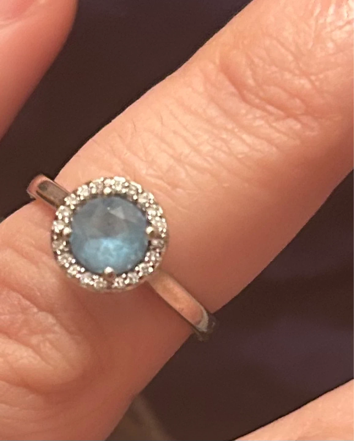 Bellman Jewelers 14K White Gold Blue Topaz and Diamond Ring - photo 3