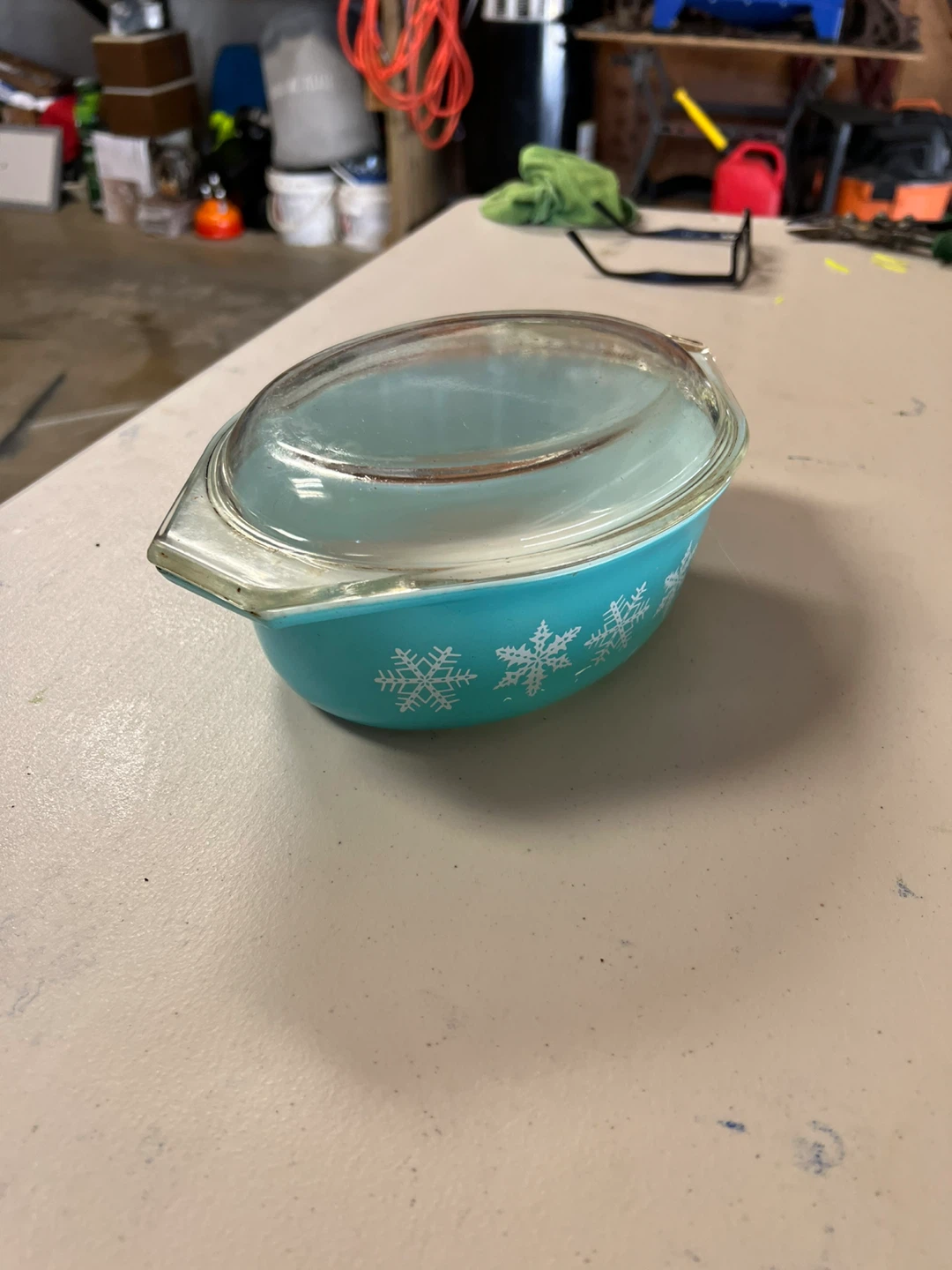Antique Turquoise Snowflake Pyrex - photo 3