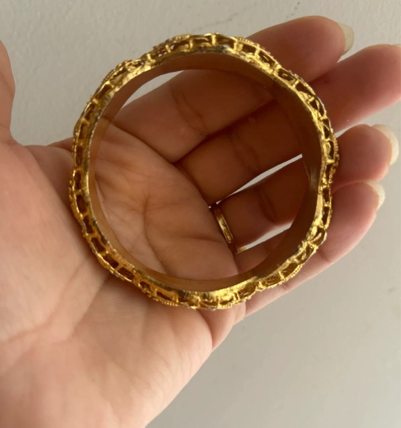 Ornate Gold-Tone Bangle Bracelet - photo 3