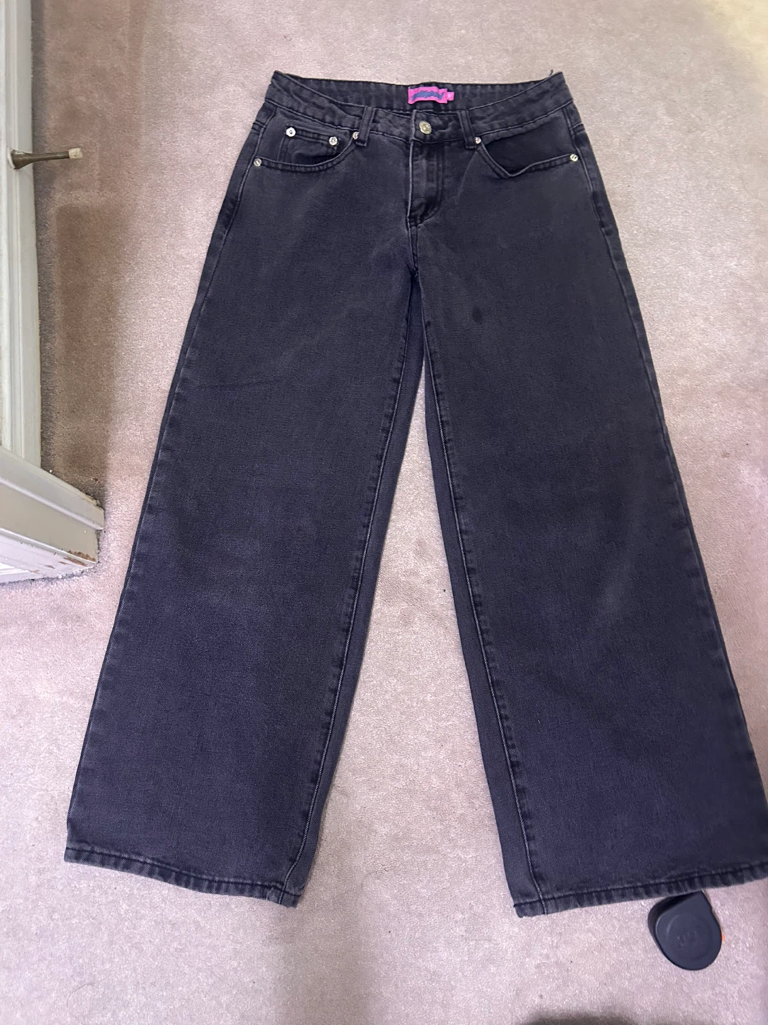 Edikted Wide Leg Jeans - Grey - XS