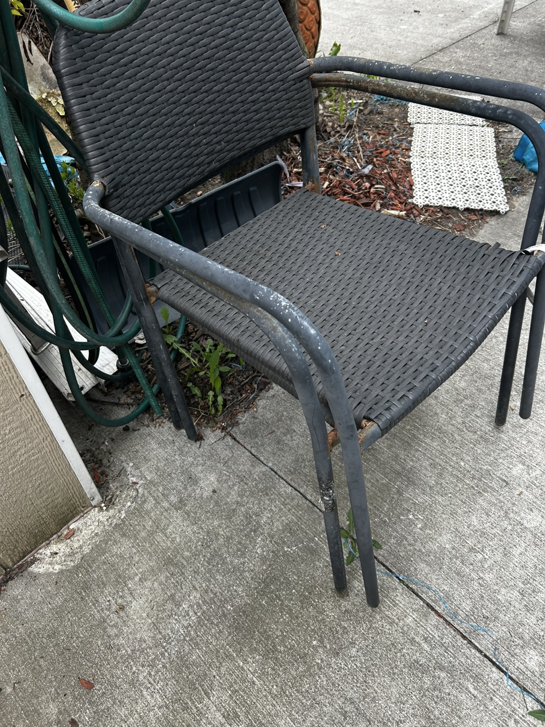 FREE 2 Black Woven Patio Chairs - As Is