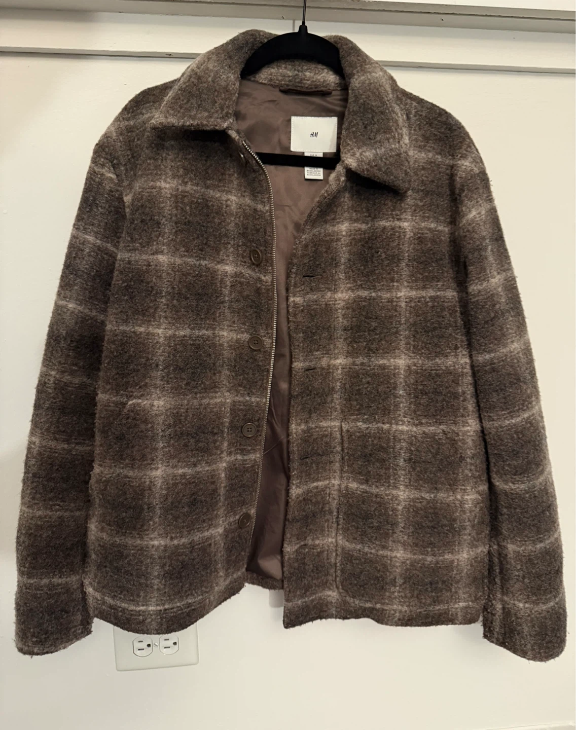 H&M Brown Plaid Winter Jacket / Coat – Size M