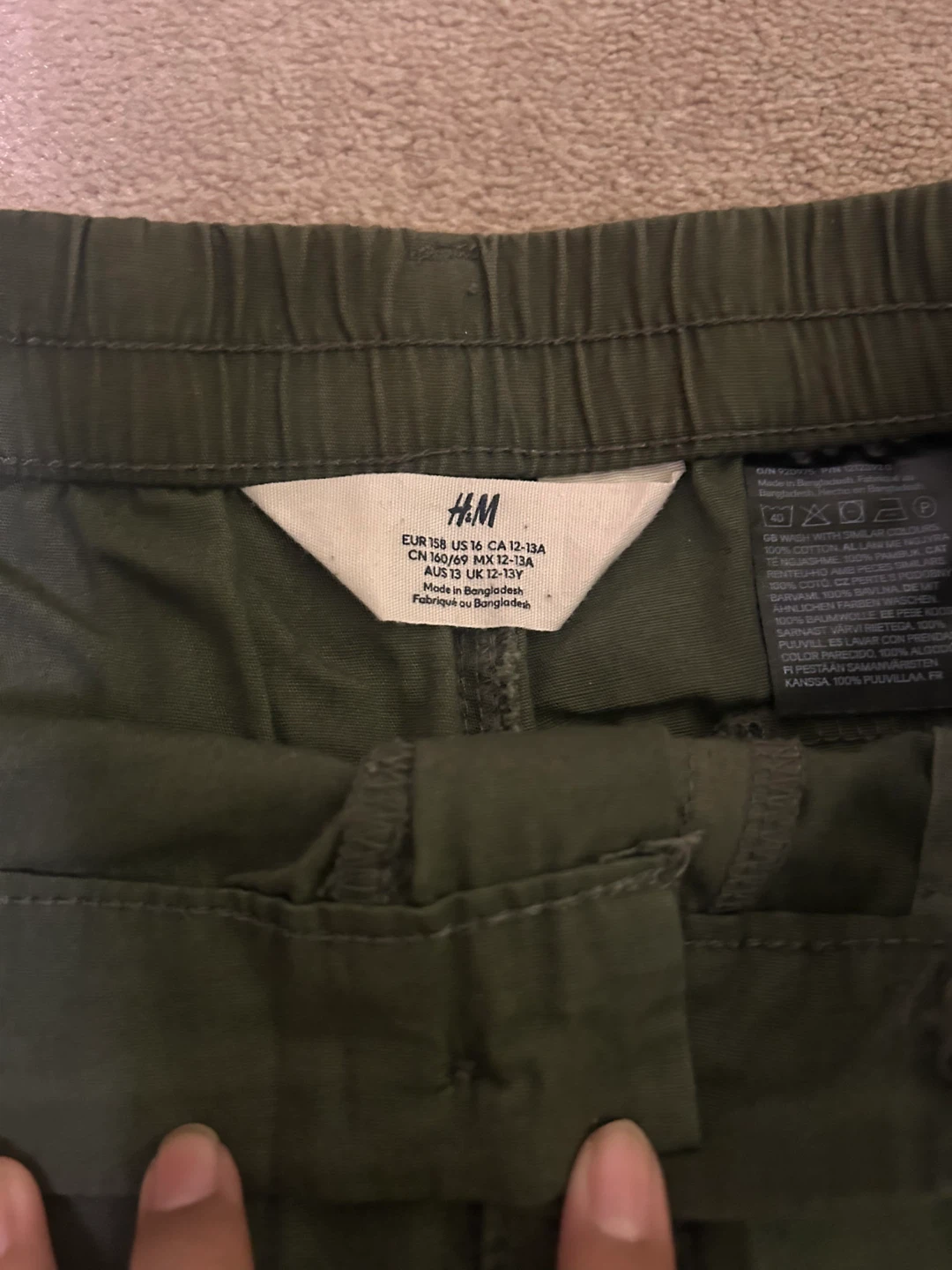 H&M Cargo Pants - Green - Kids Size 12-13A - photo 2