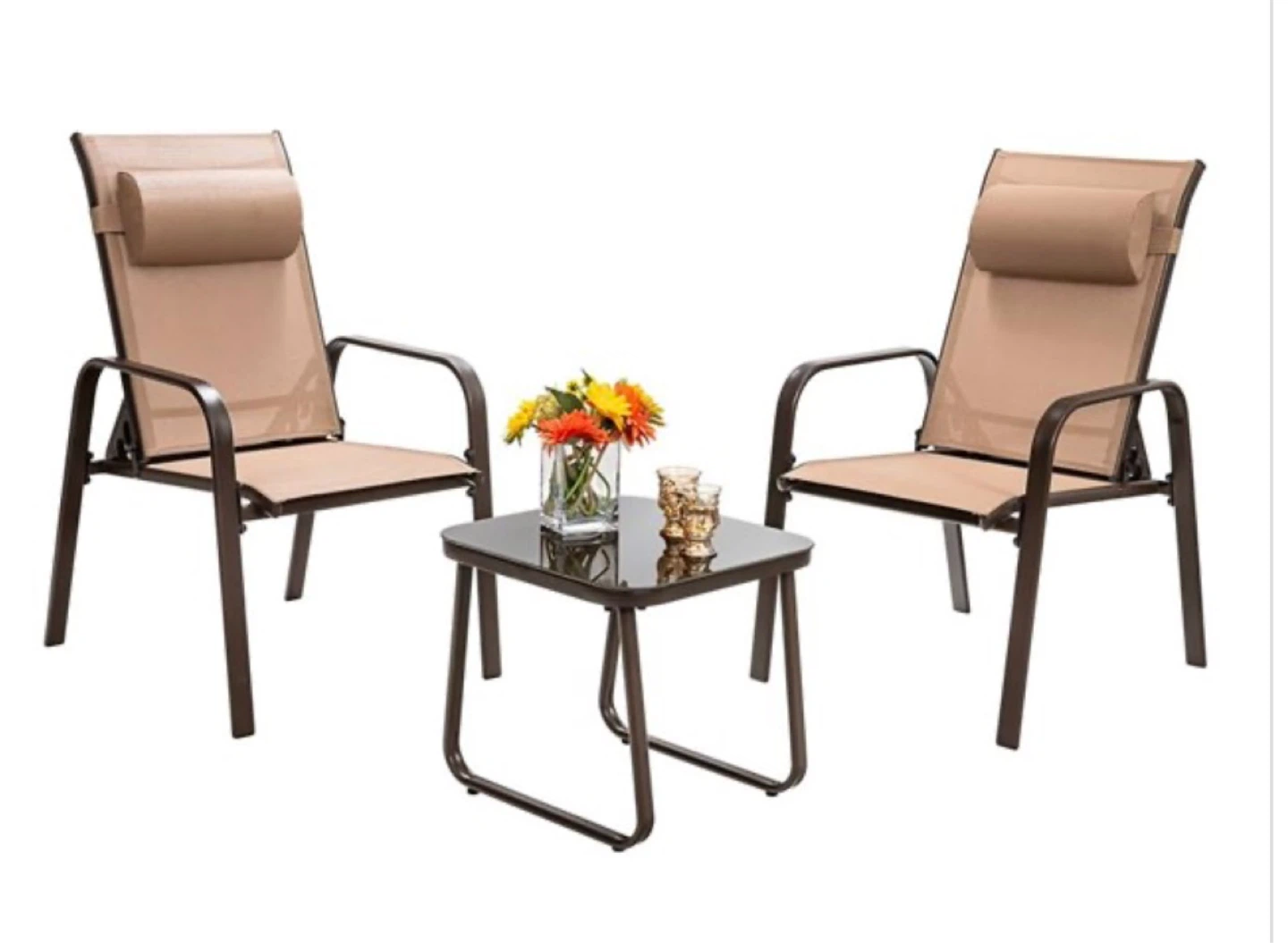 Patio Lounge Chairs with Side Table  (Brand New)
