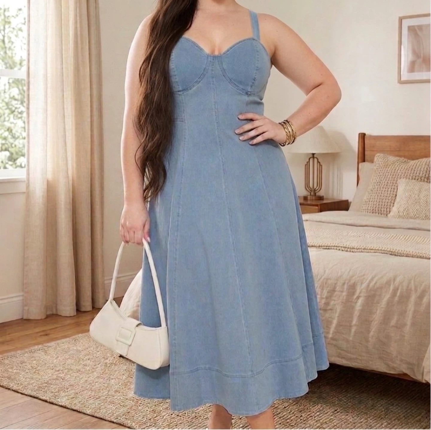 Light Wash Denim Dress – 3X Plus Size
