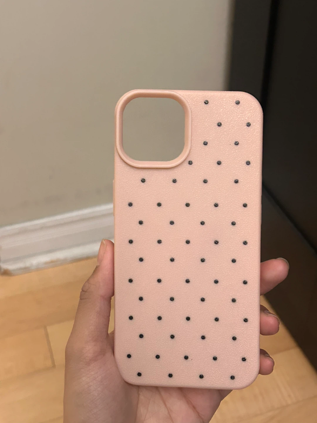 Pink polka dot phone case