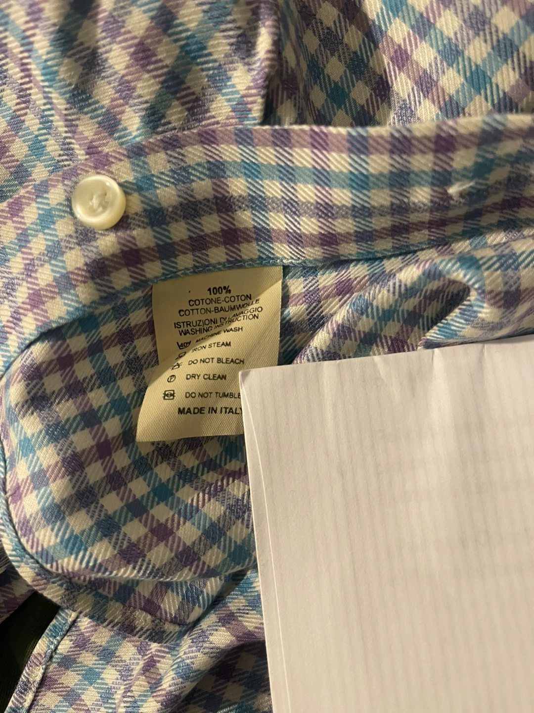 Paul Stuart Gingham Button-Up Shirt Size L - photo 3