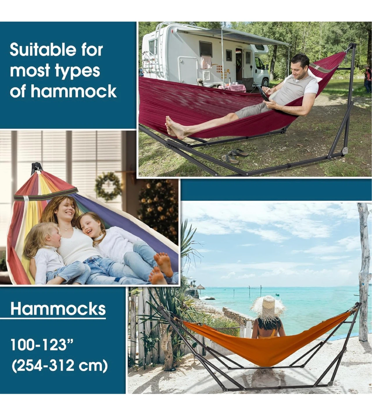 Maroon Polyester Hammock with Stand and Bag - photo 5