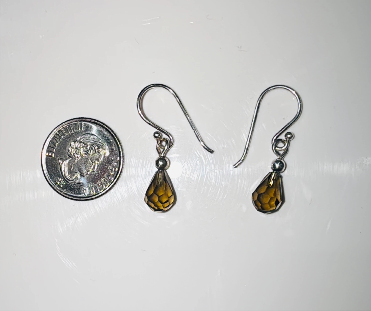 Smoky Quartz & 925 Sterling Silver Dangle Earrings