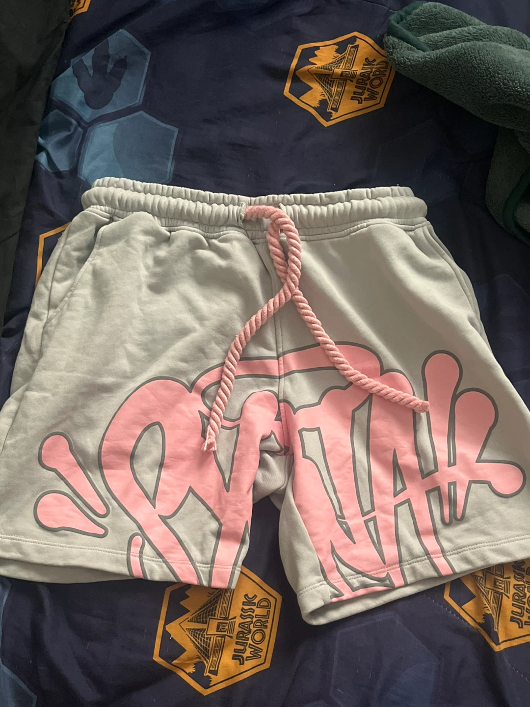 Light Grey Graphic Sweat Shorts
