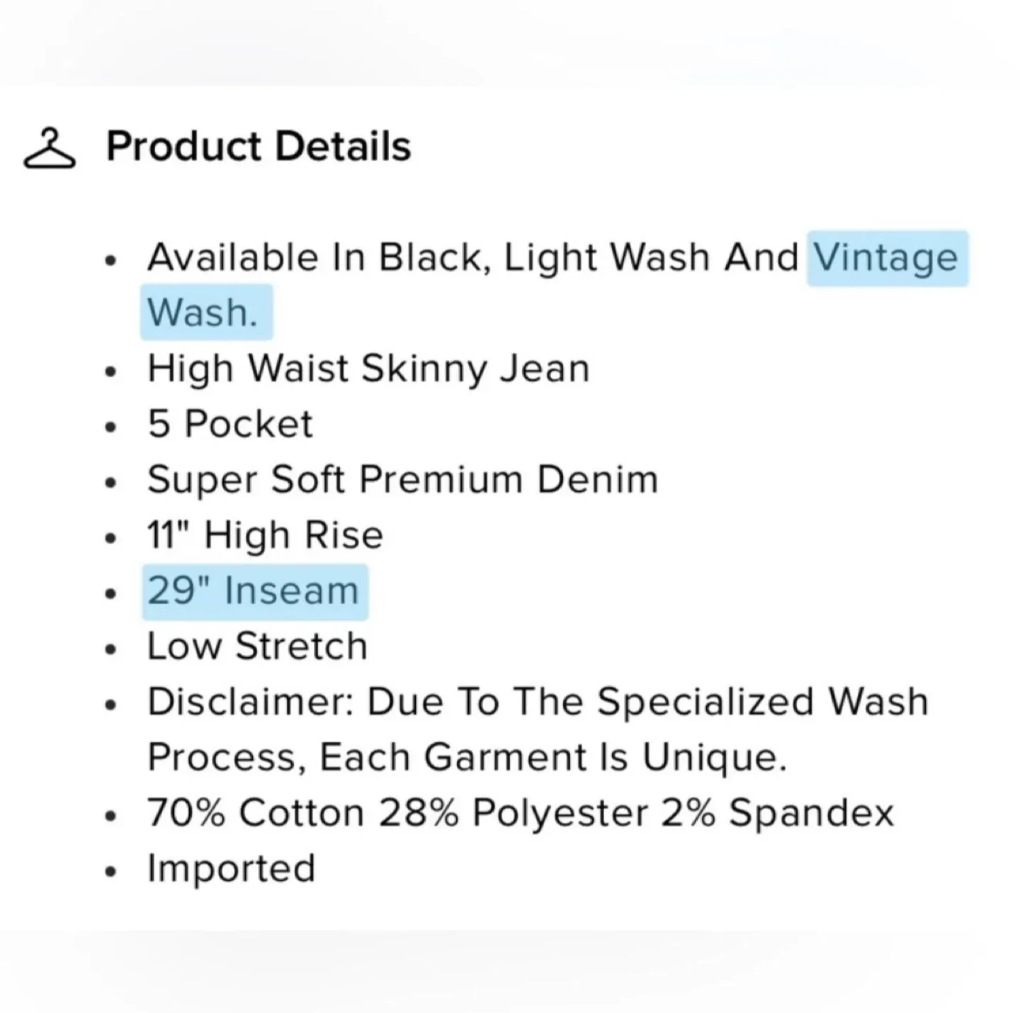 High-Rise Vintage Wash Jeans – 3X Plus Size 22, 29” Inseam - photo 5