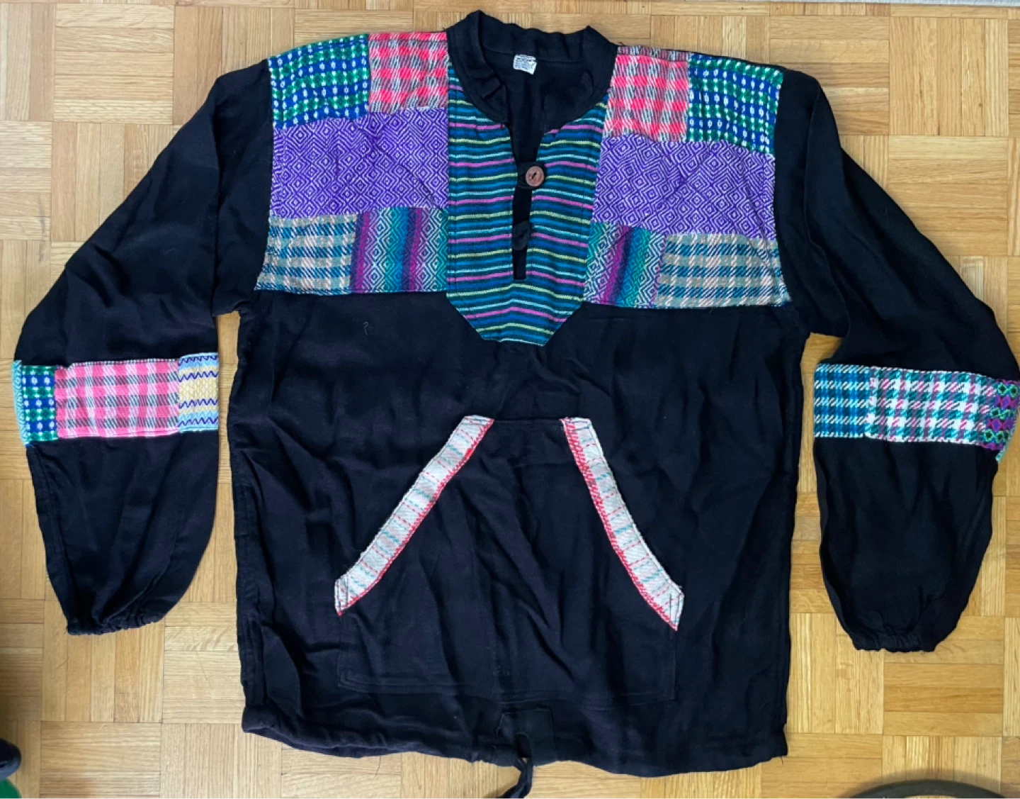 Boho Patchwork Long Sleeve Tunic Top