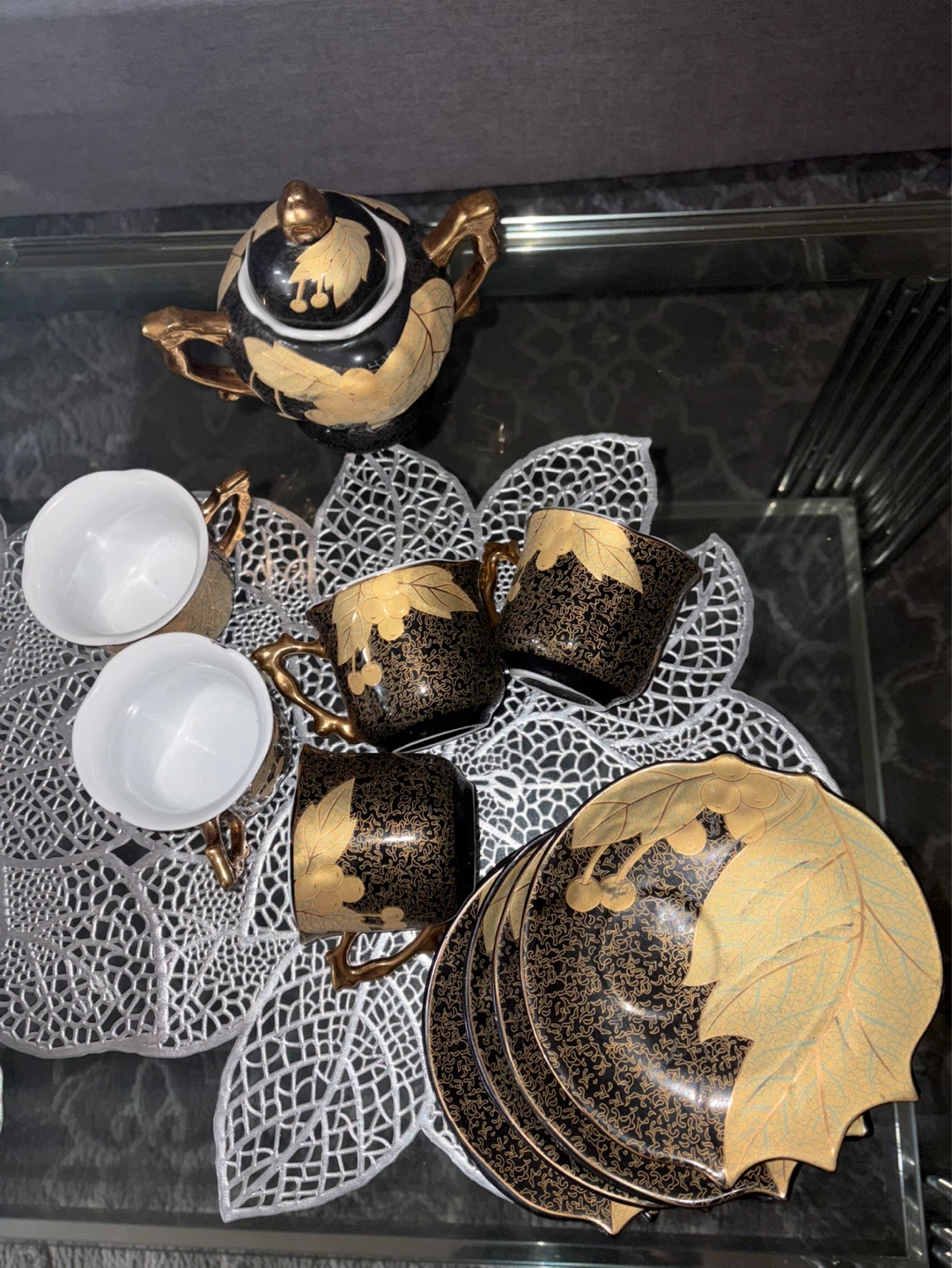 Black and Gold Tea Set