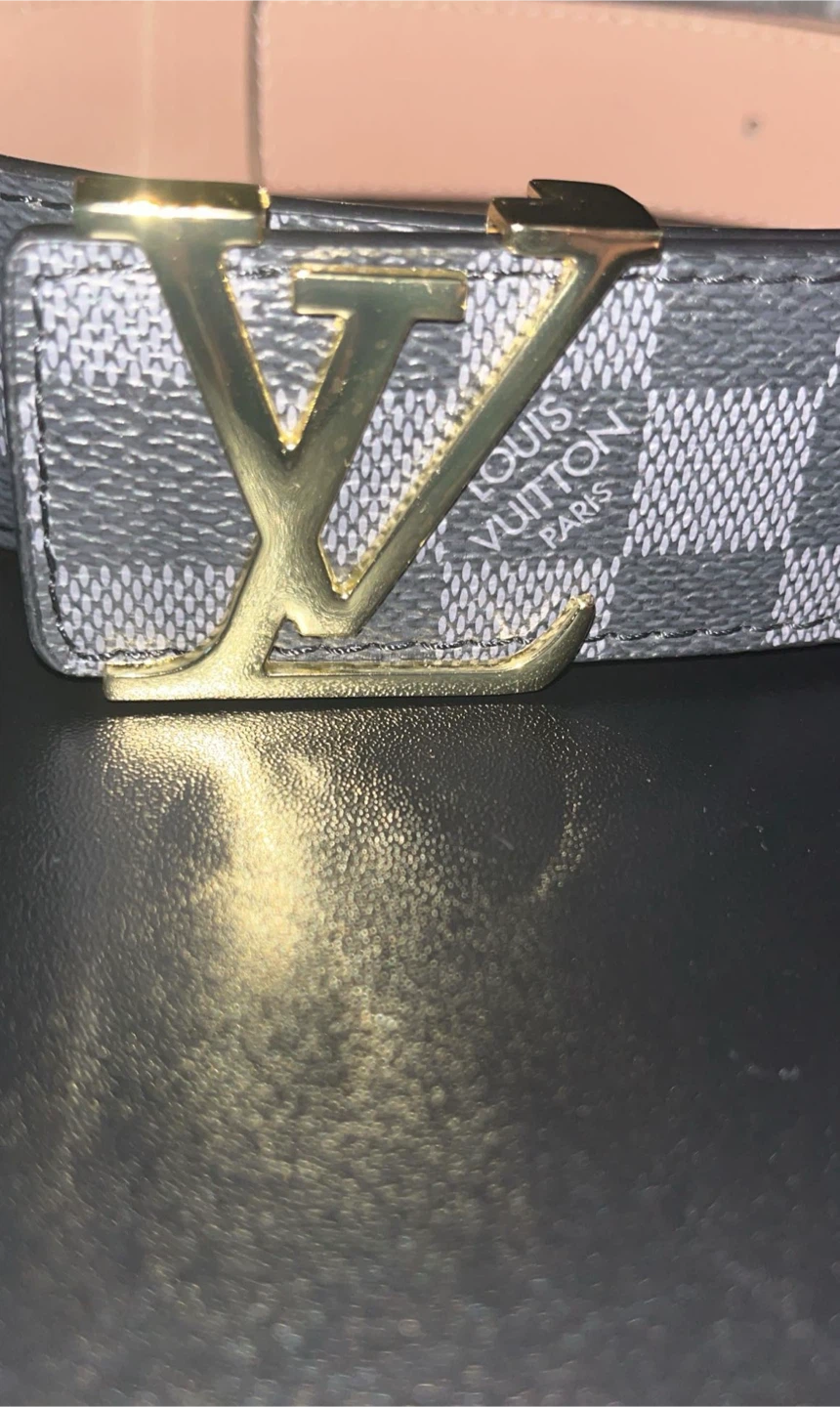 Black checkered, Louis Vuitton belt