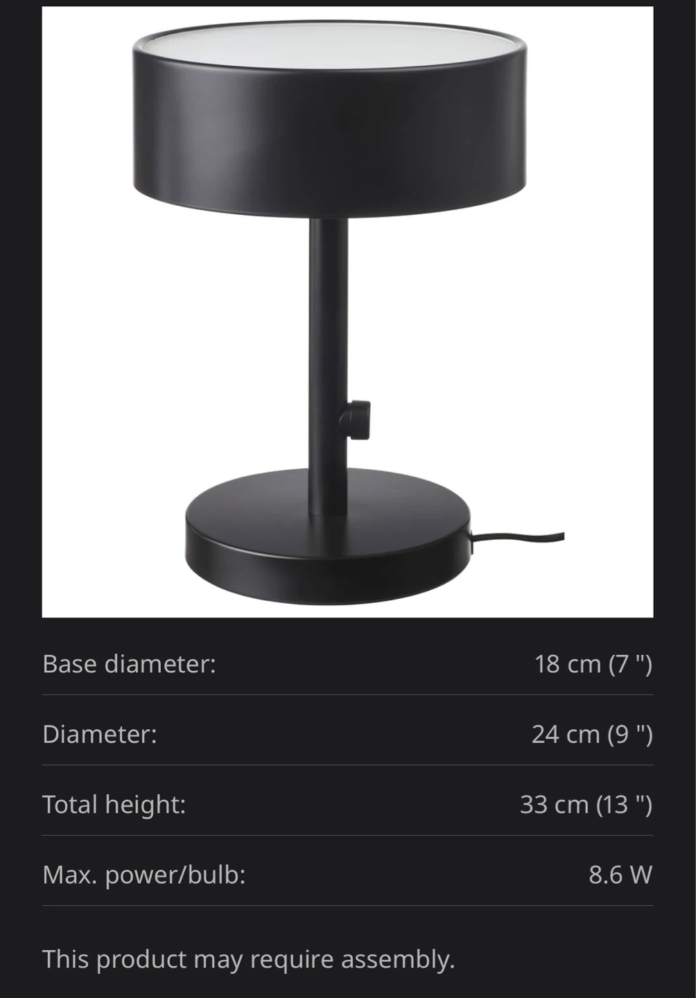 IKEA NYMANE Table lamp with bulbs - photo 2