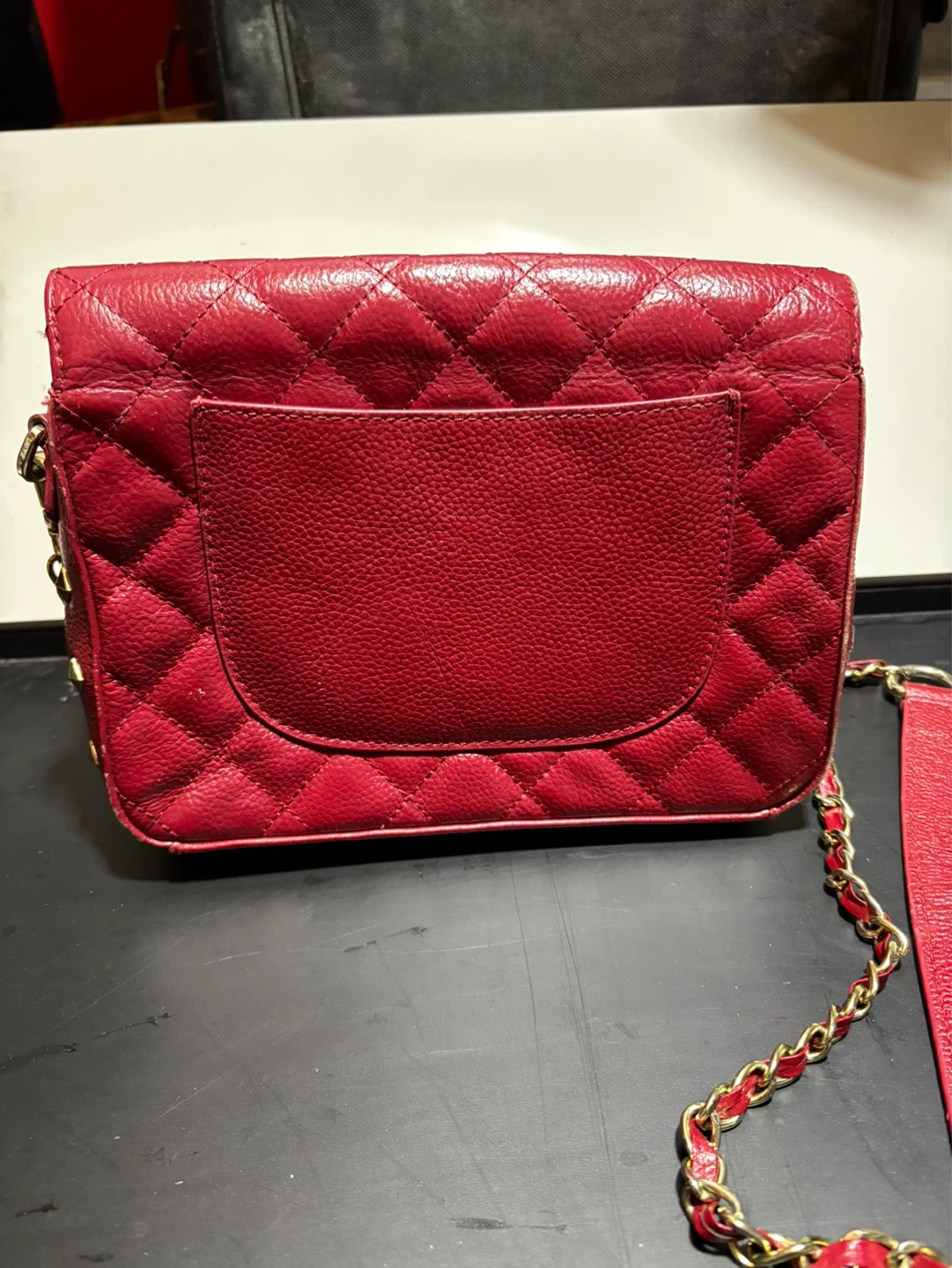 Red Quilted Leather Crossbody Purse - photo 2