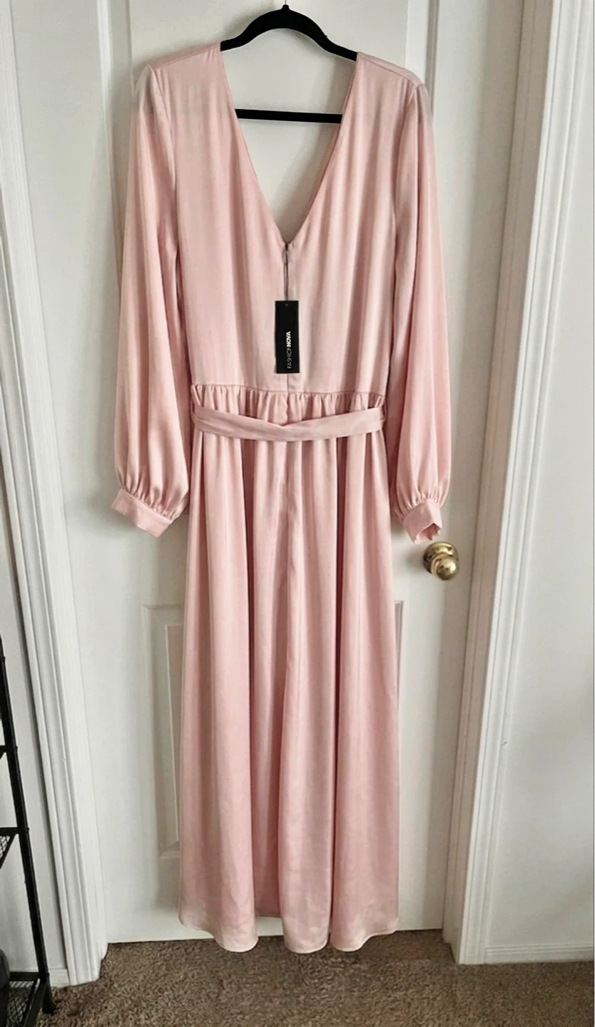 Blush Long Sleeve Wrap Maxi Dress – 3X Plus Size - photo 4