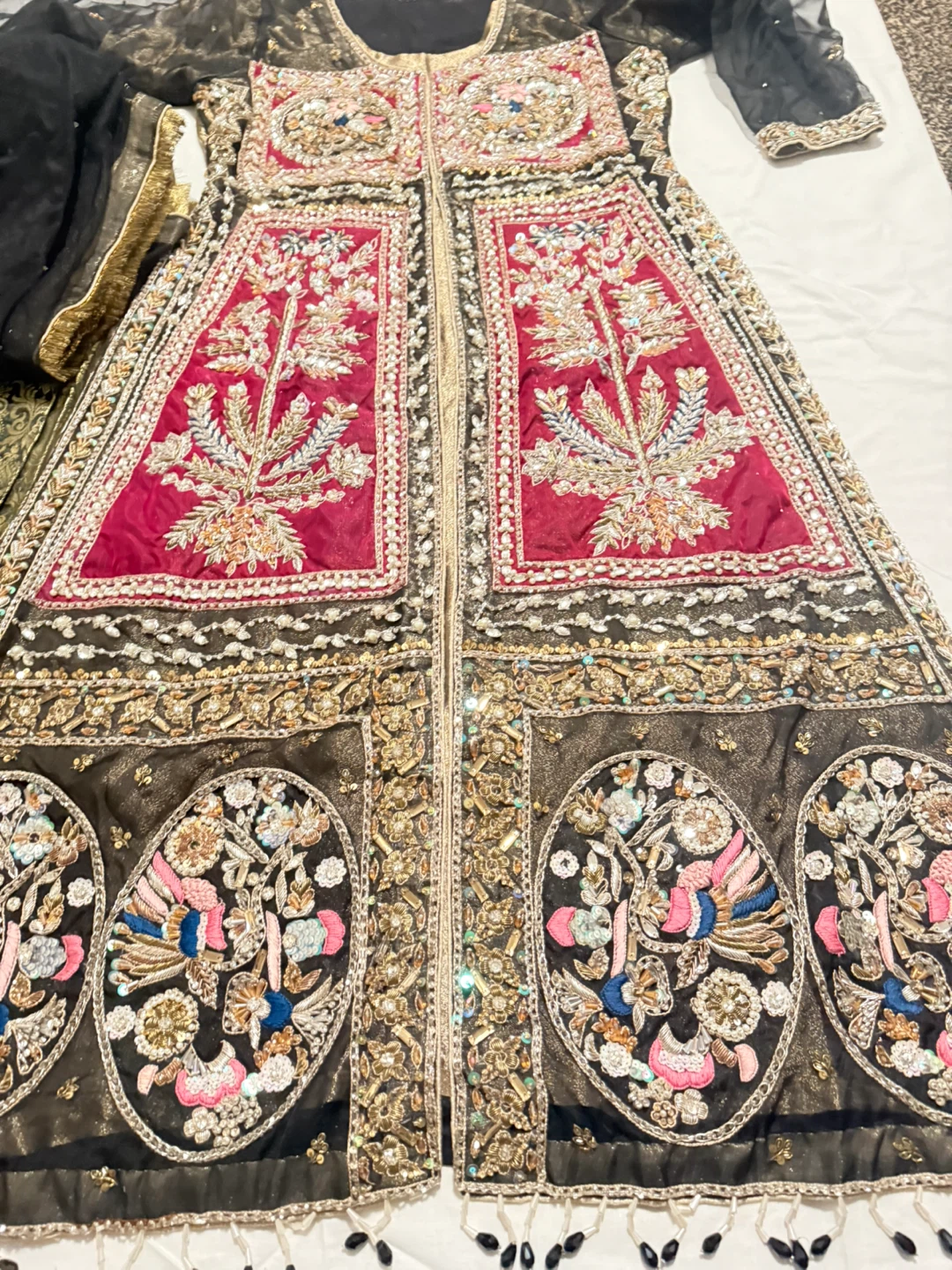 Embroidered Indian Pakistani Dress with Dupatta and Pants - photo 2